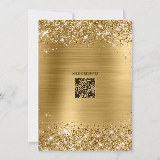 Baby shower Gold Folie Fancy script Kaart (Achterkant)