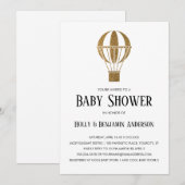 Baby shower Gold Glitter Hot Air ballon Kaart (Voorkant / Achterkant)