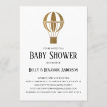 Baby shower Gold Glitter Hot Air ballon