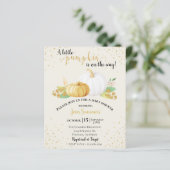 Baby shower Gold Glitter White Pumpkin Herfst herf (Staand voorkant)