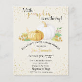 Baby shower Gold Glitter White Pumpkin Herfst herf (Voorkant)