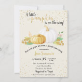 Baby shower Gold Glitter White Pumpkin Herfst herf Kaart (Voorkant)