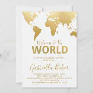 Baby shower   Gold Map Kaart