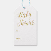 Baby Shower | Gold Modern Calligraphy Gift Label Cadeaulabel (Voorkant)