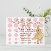 Baby shower Gold Pink White Baby Kaart (Staand voorkant)