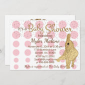 Baby shower Gold Pink White Baby Kaart (Voorkant / Achterkant)