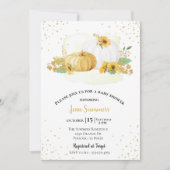 Baby shower Gold Sunflower Pumpkin-Herfst herfst Kaart (Voorkant)