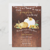 Baby shower Gold Sunflower Pumpkin Rustic Autumn Kaart (Voorkant)