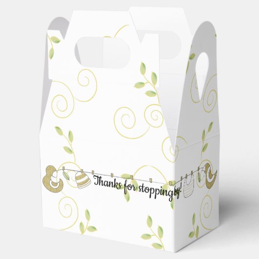 Baby shower Golden Birds Gable Favor Box Bedankdoosjes (Geopend)