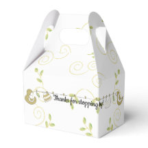 Baby shower Golden Birds Gable Favor Box