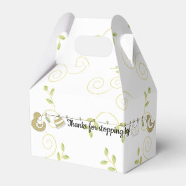 Baby shower Golden Birds Gable Favor Box Bedankdoosjes