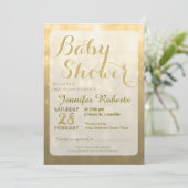 Baby Shower | Golden Bokeh Lights Kaart (Staand voorkant)