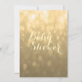 Baby Shower | Golden Bokeh Lights Kaart (Achterkant)