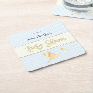 Baby shower Golden Stork Baby Kartonnen Onderzetters