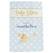Baby shower Golden Stork Baby Medium Cadeauzakje (Voorkant)