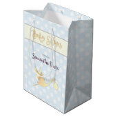 Baby shower Golden Stork Baby Medium Cadeauzakje (Achterkant Gekanteld)