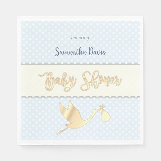 Baby shower Golden Stork Baby Servet (Voorkant)