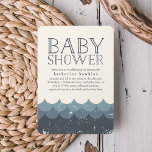 Baby shower  golfslag kaart<br><div class="desc">Het ontvangen van een bekken of een keside baby shower? Nodig uw gasten uit met onze summiere,  nautische babydoucheuitnodigingen met geïsoleerde  oceaangolven in coole tinten van rokerige marine,  middelblauw en grijs blauw. Voeg uw baby shower details en registratieinformatie toe gebruikend de verstrekte gebieden van de sjabloon.</div>