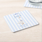 Baby shower goose blue kartonnen onderzetters (Schuin)