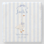 Baby shower goose blue stenen onderzetter (Voorkant)