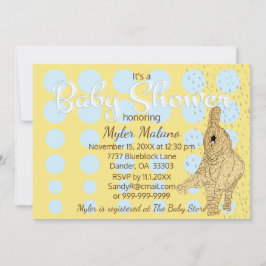 Baby Shower Goud Baby Olifant Blauw Kaart