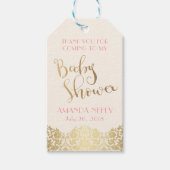 Baby shower Goud en Roze Label Cadeaulabel (Voorkant)