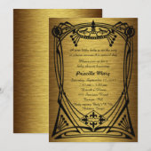 Baby Shower goud great-Gatsby. Kaart (Voorkant / Achterkant)