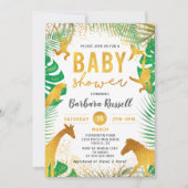 Baby shower Goud Oerwoud Dieren Safari Boy Kaart (Voorkant)
