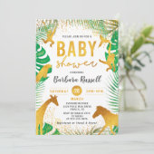 Baby shower Goud Oerwoud Dieren Safari Boy Kaart (Staand voorkant)