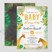 Baby shower Goud Oerwoud Dieren Safari Boy Kaart (Voorkant / Achterkant)