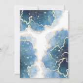 Baby shower goudblauwe maan kaart (Achterkant)