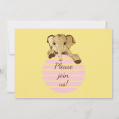 Baby shower gouden Baby olifant Kaart (Achterkant)