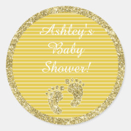 Baby shower "Gouden Baby Voeten" Stickers 1 1/2" o