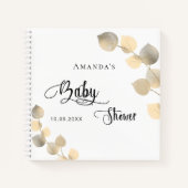 Baby shower gouden eucalyptus notitieboek (Voorkant)