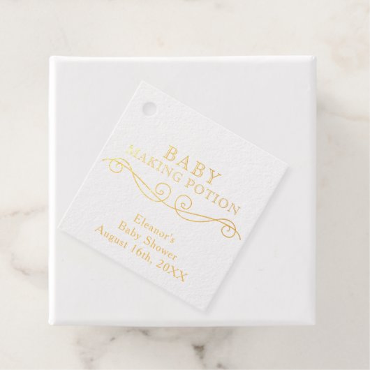 Baby shower Gouden Folie Baby Making Potion Bedankjes Labels (Met doos)