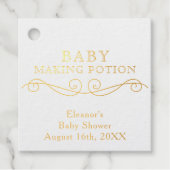 Baby shower Gouden Folie Baby Making Potion Bedankjes Labels (Voorkant)