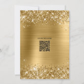 Baby Shower Gouden Glitterende Folie Fancy Script Kaart (Achterkant)