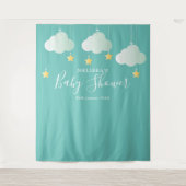 Baby Shower Gouden Sterren Fotobooth Achtergrond Wandkleed (Voorkant)