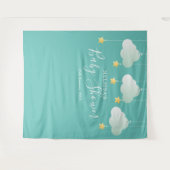 Baby Shower Gouden Sterren Fotocabine Achtergrond Wandkleed (Voorkant (horizontaal))