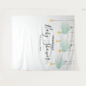 Baby Shower Gouden Sterren Fotohokje Achtergrond Wandkleed (Voorkant (horizontaal))