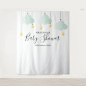 Baby Shower Gouden Sterren Fotohokje Achtergrond Wandkleed (Voorkant)