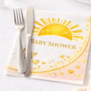 Baby Shower Gouden Sterren Harten Zonneschijn Them Servet