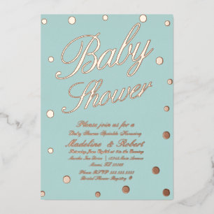 Baby shower gouden Stippen Geperste Folie Invitat Folie Uitnodiging
