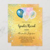 Baby shower gouden uitnodiging (Voorkant / Achterkant)