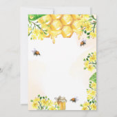 Baby shower goudgele bloemigen schattig kaart (Achterkant)