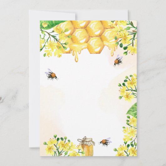 Baby shower goudgele bloemigen schattig kaart (Achterkant)