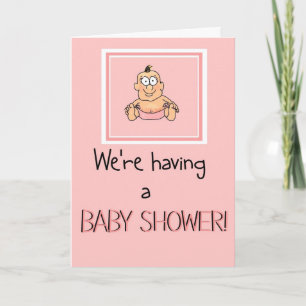 Baby shower Grappig Meisje Uitnodiging Uitnodiging