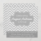 Baby Shower: Gray and White Chevron Pattern Kaart (Voorkant / Achterkant)