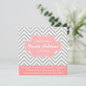 Baby Shower: Gray and White Chevron Pattern Kaart (Staand voorkant)