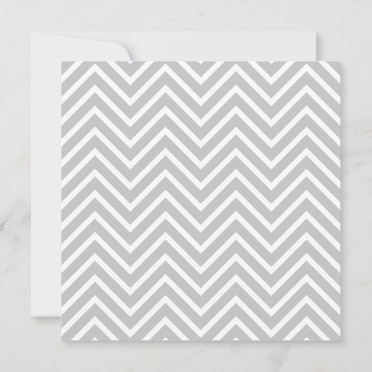 Baby Shower: Gray and White Chevron Pattern Kaart (Achterkant)